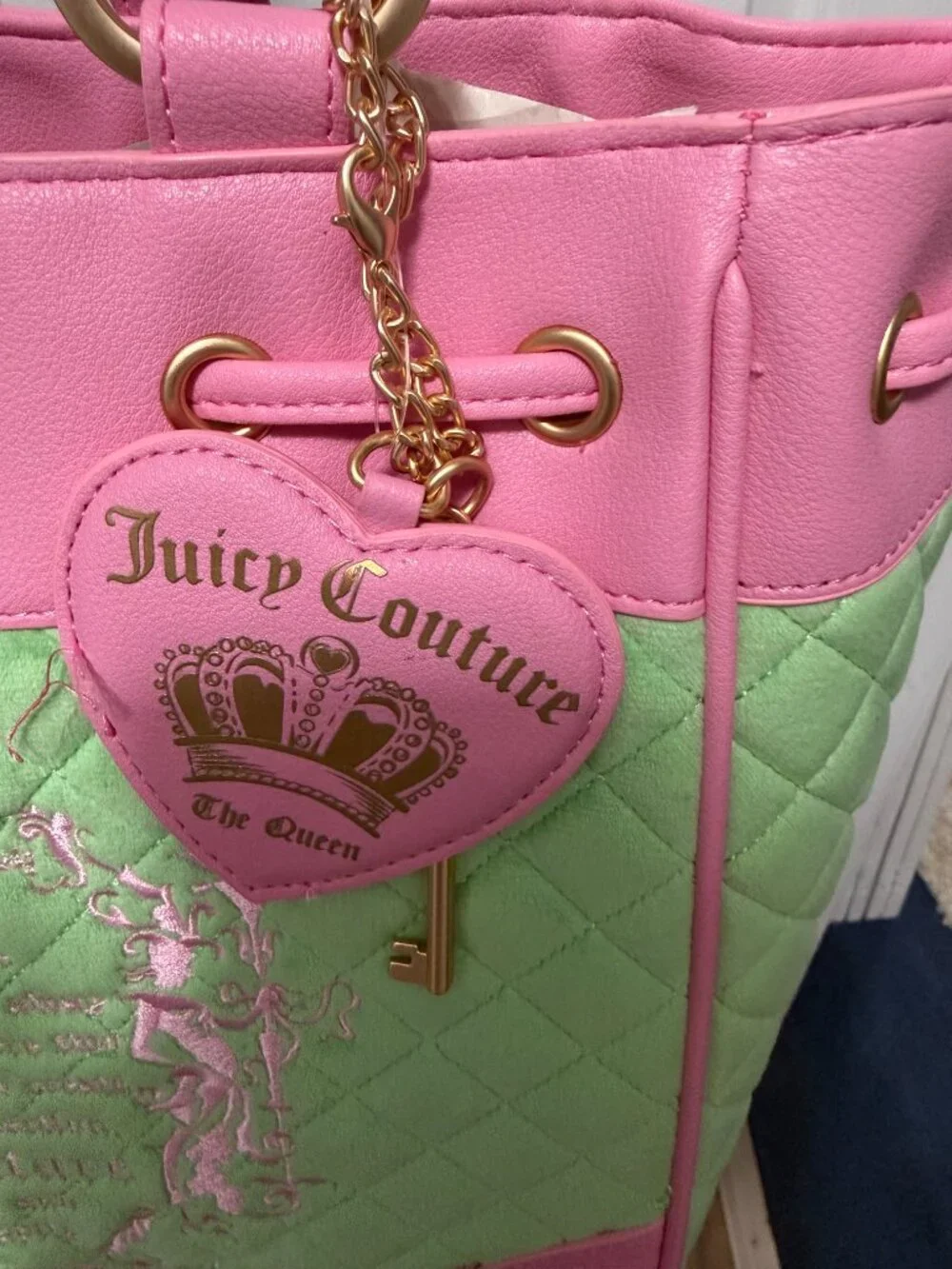 Juicy Couture Juicy Tale Retro Green Cherry Blossum Daydreamer Bag NWT - Picture 3 of 11